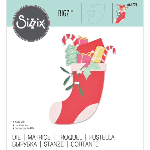 Sizzix Bas de cheminée Bigz Die Décoration Chaussette Noel Matrice