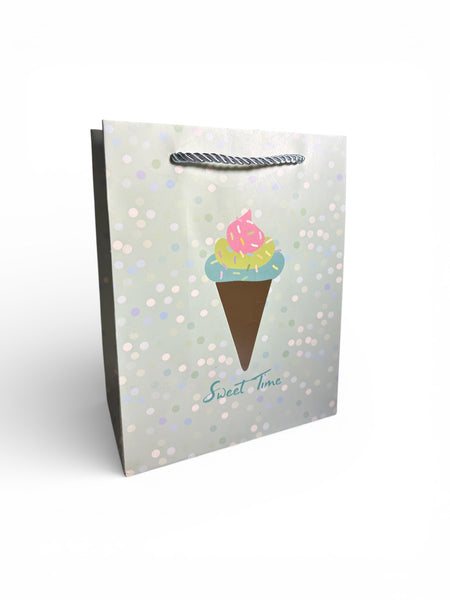 Sac Cadeau “Moment Agréable” motif glace 18 x 23 x 10 cm