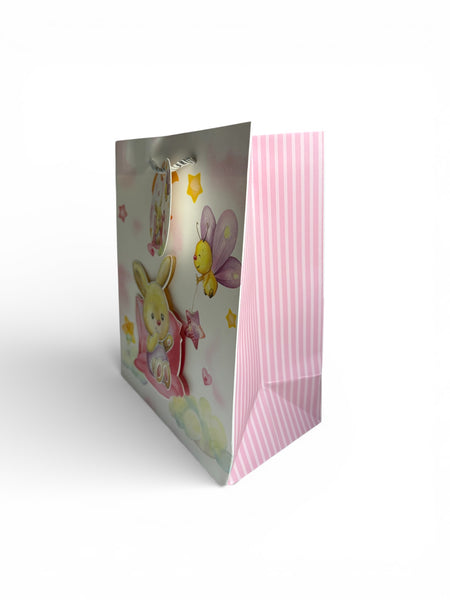 Sac cadeau anniversaire motif lapin/abeille 18 x 23 x 10 cm