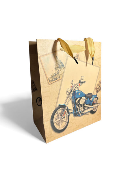 Sac cadeau motif Moto 18 x 23 x 10 cm