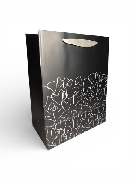 Sac cadeau motif cœur 18 x 23 x 10 cm