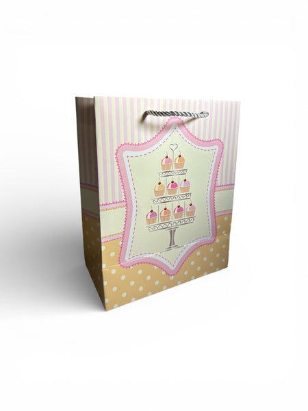 Sac cadeau anniversaire motif gâteau 18 x 23 x 10 cm