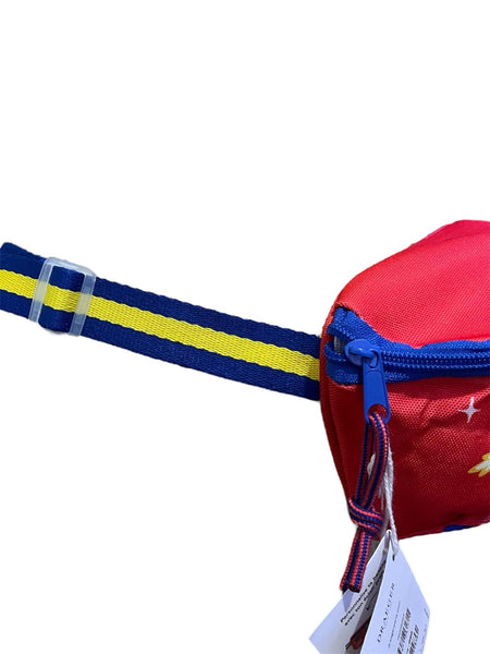 Sacoche banane Draeger Paris rouge et bleu Chat Espace - 13 x 5 x 32 cm