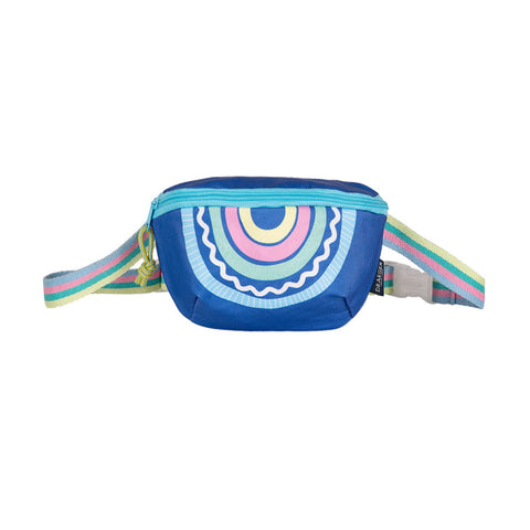 Sacoche banane enfant Draeger Paris arc-en-ciel bleu - 19 x 13 cm