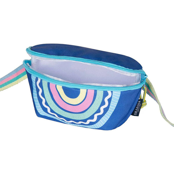 Sacoche banane enfant Draeger Paris arc-en-ciel bleu - 19 x 13 cm