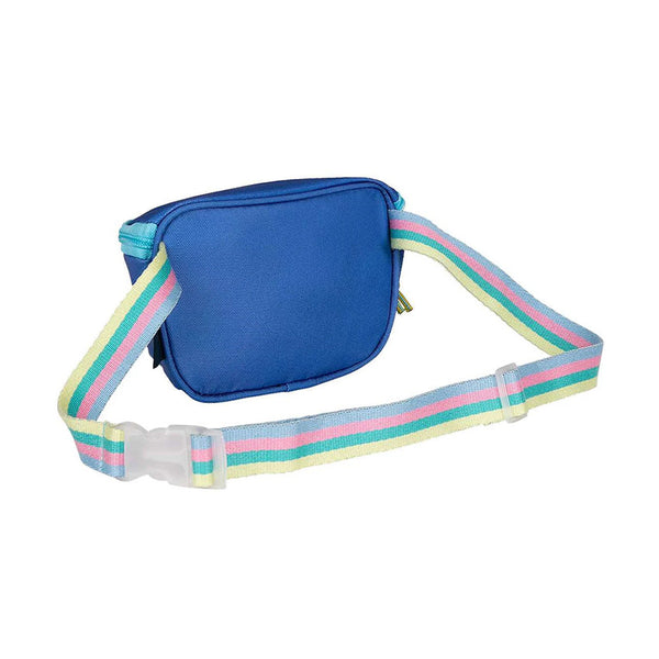 Sacoche banane enfant Draeger Paris arc-en-ciel bleu - 19 x 13 cm