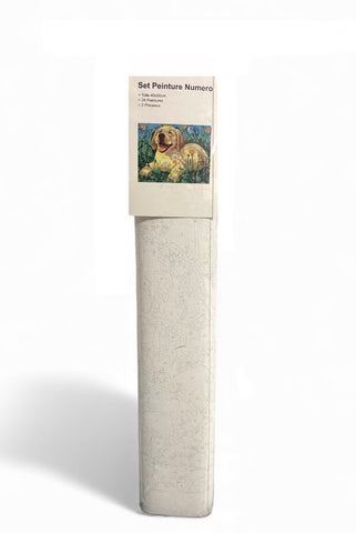 Set Peinture Numéros – Toile 40 x 50 cm – Motif Chien – 24 Peintures + 2 Pinceaux