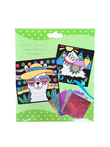 Set de 2 cartes autocollant magique lama