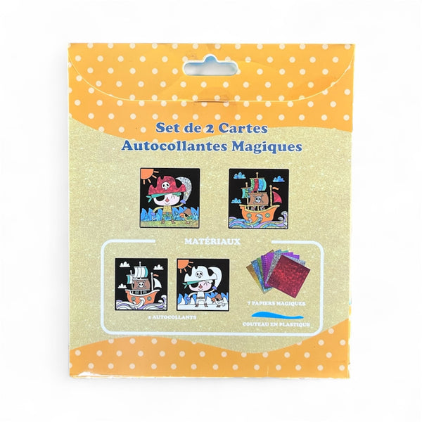 Set de 2 cartes autocollant magique pirate