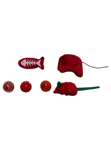 Set de Jouets pour Chat – 6 Pièces – rouge