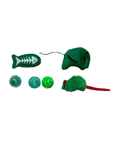 Set de Jouets pour Chat – 6 Pièces – Vert
