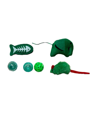 Set de Jouets pour Chat – 6 Pièces – Vert