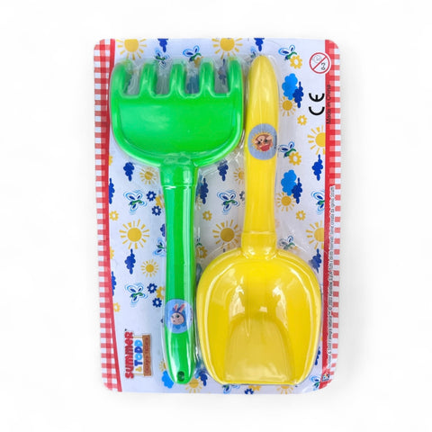 Set de jardinage pour enfants – Summer & Todd – râteau vert et pelle jaune