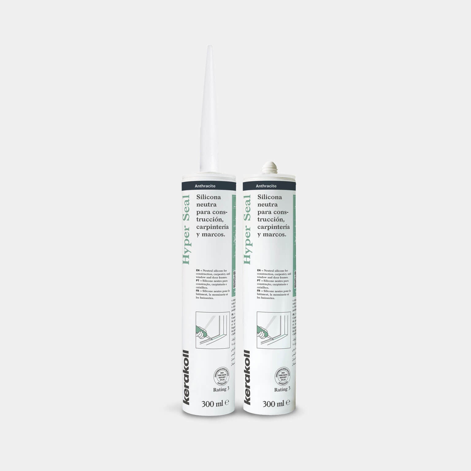 Silicone Anthracite Hyper Seal neutre pour le bâtiment - 300ml