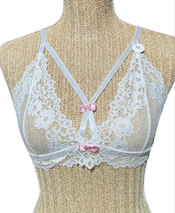 Soutien-gorge Lara Rectangle à dentelle Blanc