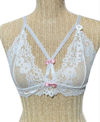 Soutien-gorge Lara Rectangle à dentelle Blanc