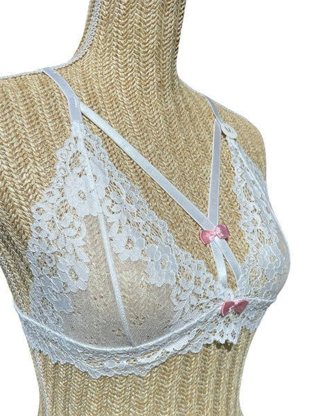 Soutien-gorge Lara Rectangle à dentelle Blanc