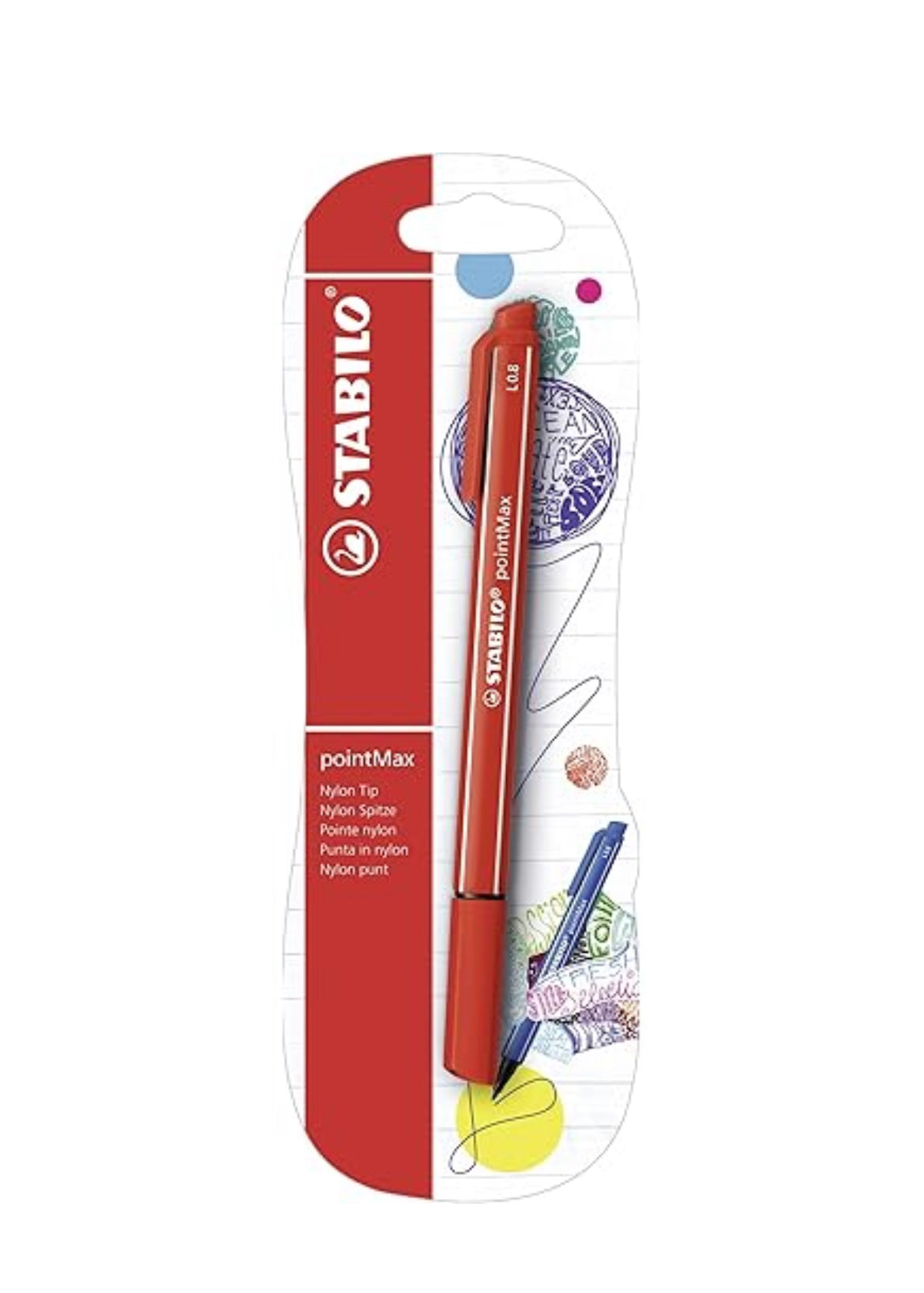 Stylo Feutre Stabilo Rouge - Pointe 0,8 mm.