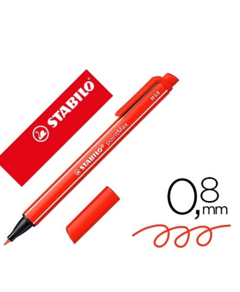 Stylo Feutre Stabilo Rouge - Pointe 0,8 mm.