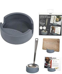 Support Cuisine Cook Concept Gris Multifonction 14x14x5 cm Silicone Antidérapant