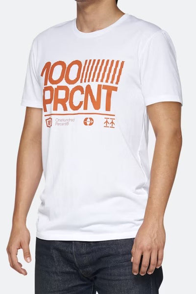 T-shirt 100 Percent “100-PRCNT” blanc et orange homme