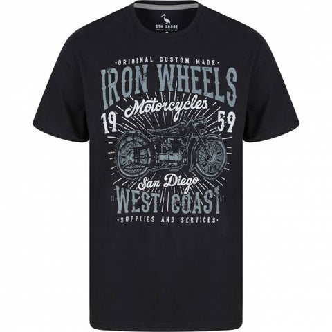 T-shirt Sth Shore Iron Wheels Homme Noir