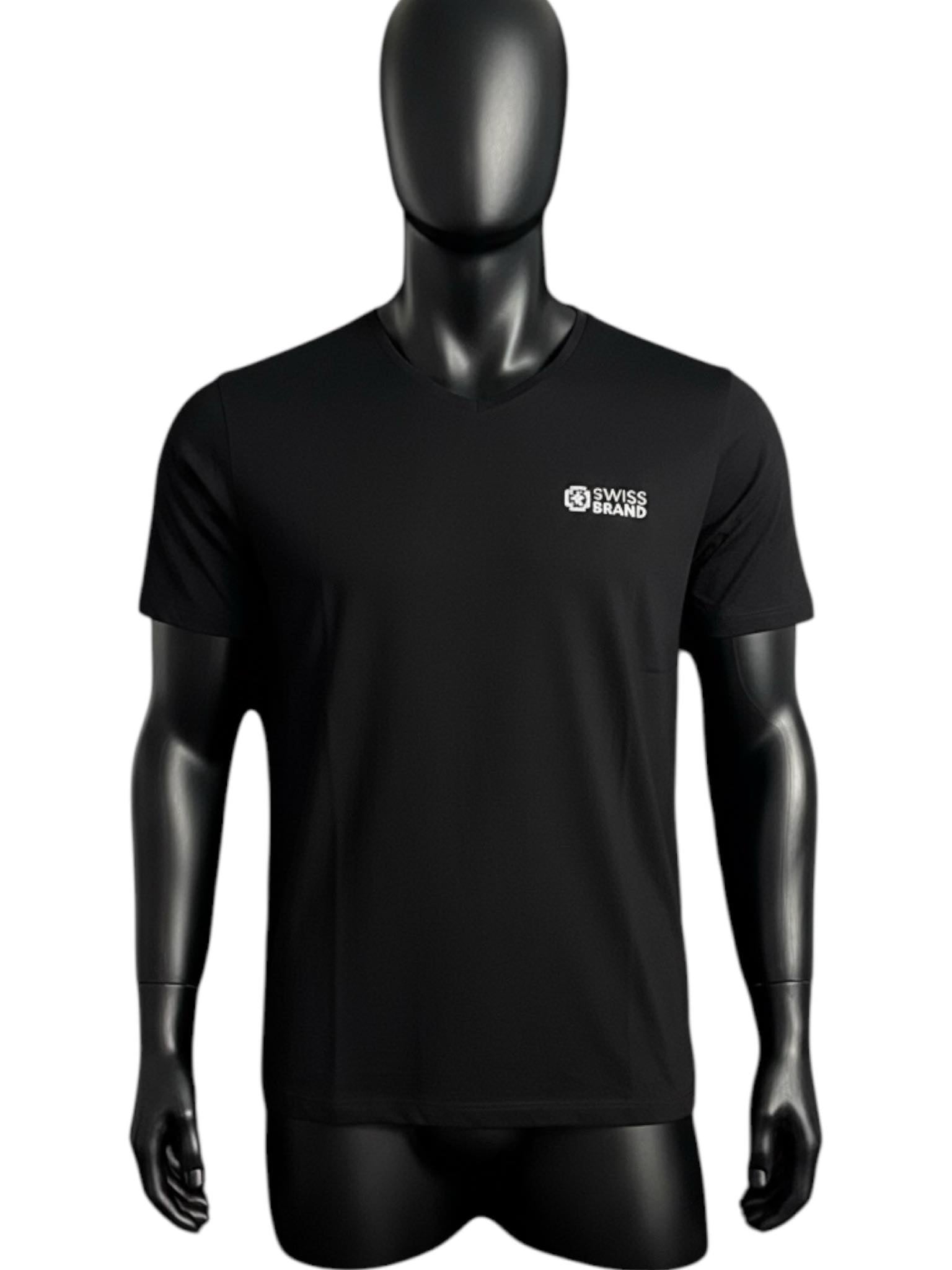 T-shirt Swiss Brand noir homme