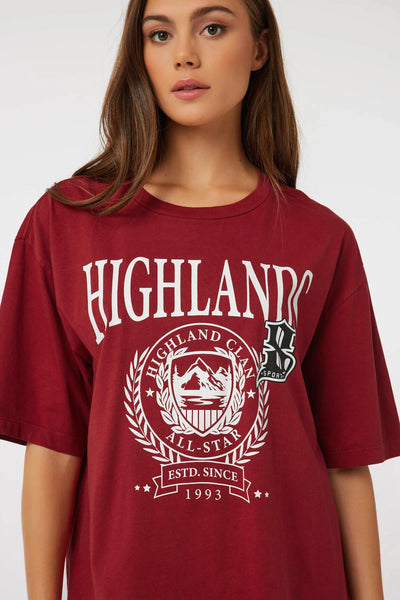 T-shirt "Rose + Vine" imprimé « Highland Clean Sport All-Star 1993 » rouge femme