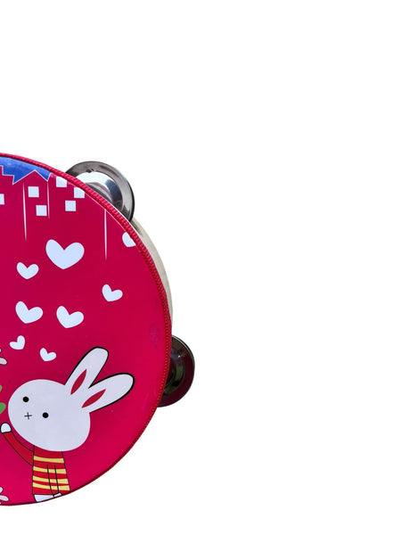 Tambourin pour enfants – motif lapin et girafe - 15 cm