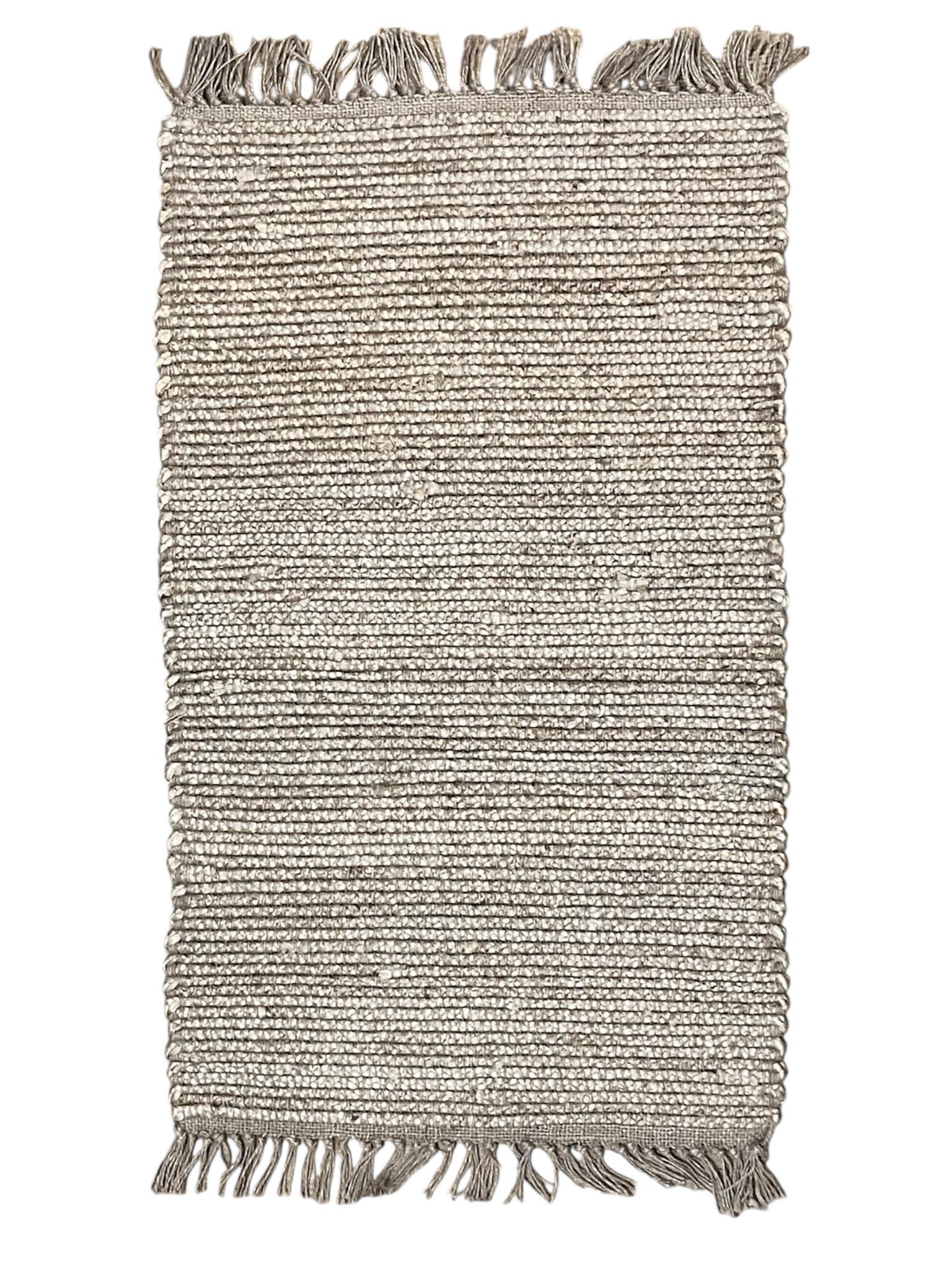 Tapis marron en jute / coton - 80 x 50 cm