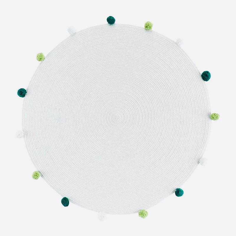 Tapis rond Enfant "pompomparty" Douceur d'intérieur - 90 cm