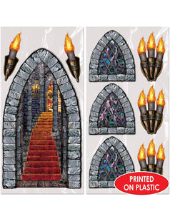x9 Thème Insta – Beistle Stickers Escalier, Fenêtre et Torche