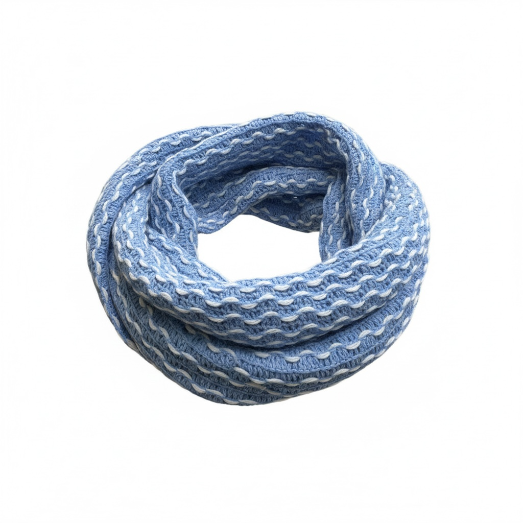 Tour de cou Bleu/Blanc 100% Acrylique