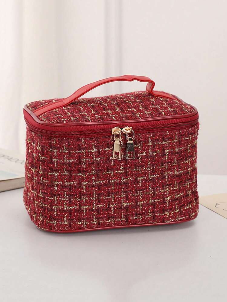Trousse de toilette rouge et dorée