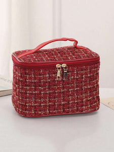 Trousse de toilette rouge et dorée