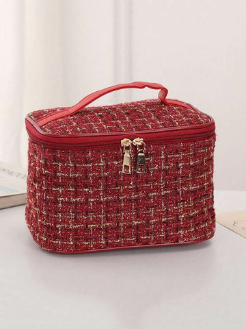 Trousse de toilette rouge et dorée