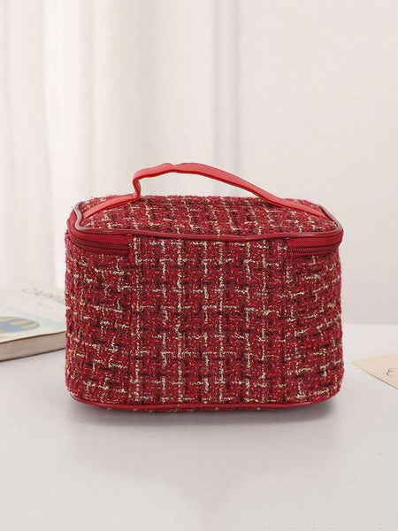Trousse de toilette rouge et dorée