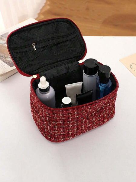 Trousse de toilette rouge et dorée