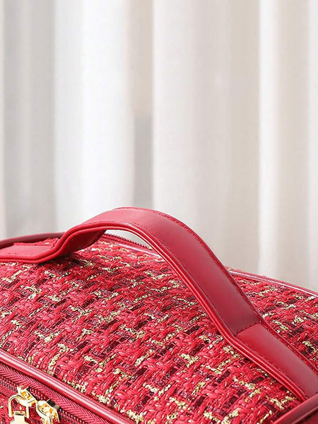 Trousse de toilette rouge et dorée