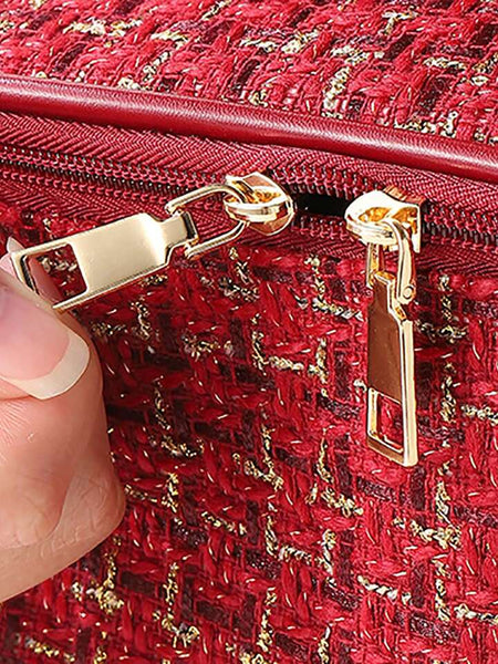 Trousse de toilette rouge et dorée