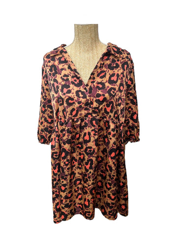 Tunique Vintage Love motif léopard femme