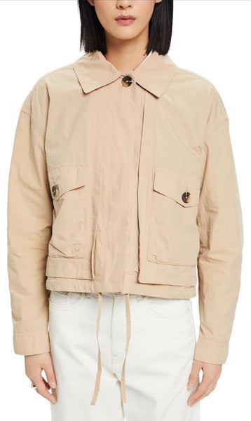 Veste Esprit boutonnée doublée beige femme