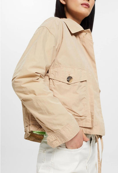 Veste Esprit boutonnée doublée beige femme