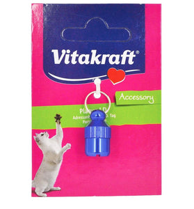 Vitakraft Tube Adresse en Métal pour Chats bleu
