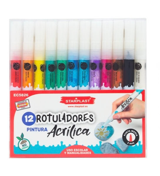 X12 marqueurs de peinture acrylique multisurfaces – Starplast