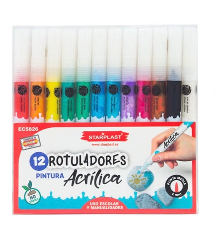 X12 marqueurs de peinture acrylique multisurfaces – Starplast
