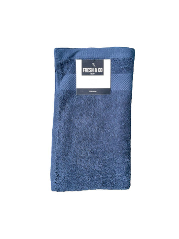 X2 Serviettes d’invité Bleu Fresh & Co 30×50 cm – 100 % coton – 450 g/m²