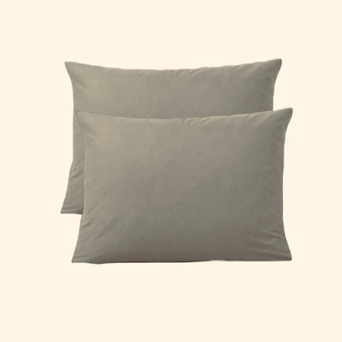 X2 taies d’oreiller grises 50×70 cm – 57 fils – 100 % coton