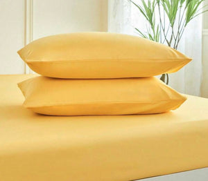 X2 taies d’oreiller jaune 50×70 cm – 57 fils – 100 % coton