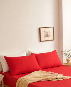 X2 taies d’oreiller rouge 50×70 cm – 57 fils – 100 % coton